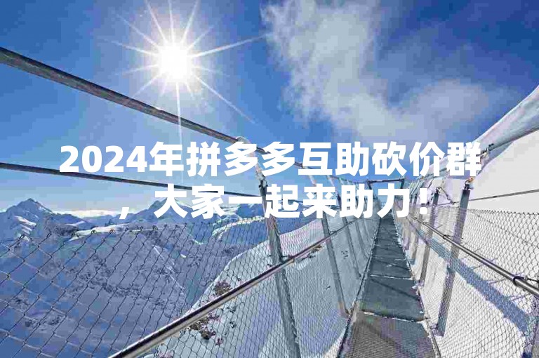 2024年拼多多互助砍价群，大家一起来助力！
