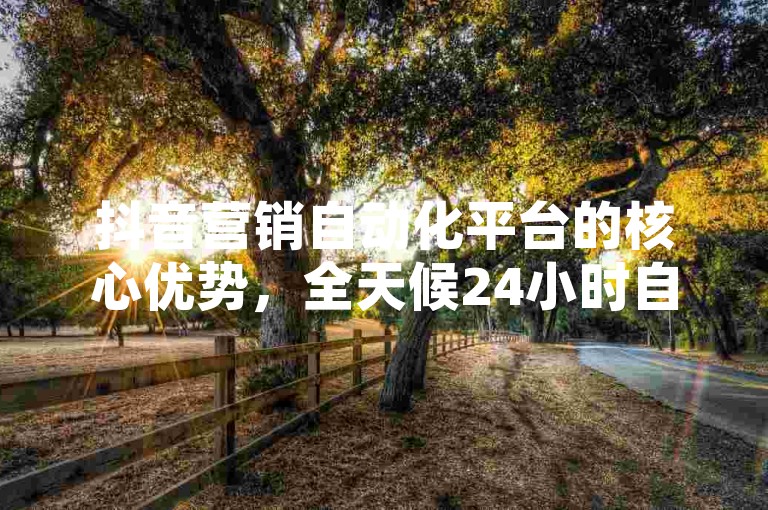 抖音营销自动化平台的核心优势，全天候24小时自助服务，助力新手快速成长！
