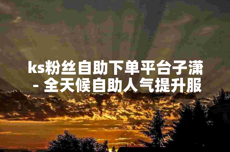 ks粉丝自助下单平台子潇 - 全天候自助人气提升服务。