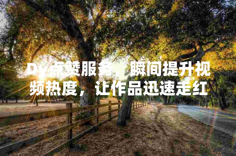 Dy点赞服务，瞬间提升视频热度，让作品迅速走红！