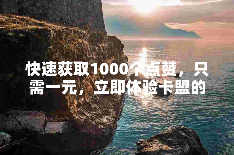 快速获取1000个点赞，只需一元，立即体验卡盟的高效自助下单服务。