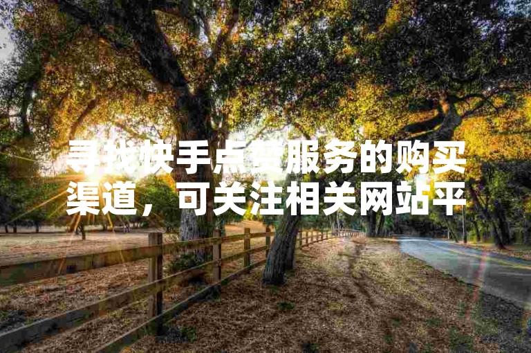 寻找快手点赞服务的购买渠道，可关注相关网站平台。