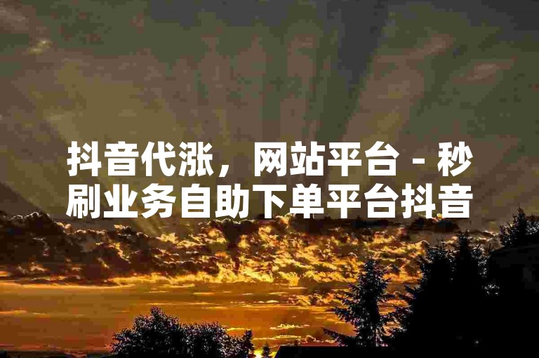 抖音代涨，网站平台 - 秒刷业务自助下单平台抖音。