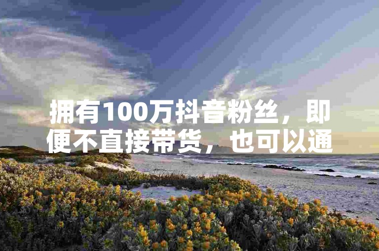 拥有100万抖音粉丝，即便不直接带货，也可以通过广告合作、品牌赞助、内容付费等多种方式实现盈利。