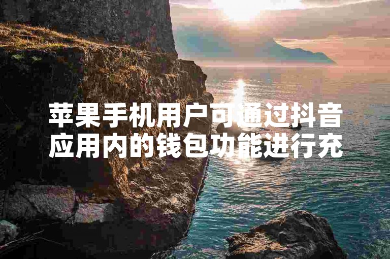 苹果手机用户可通过抖音应用内的钱包功能进行充值操作。