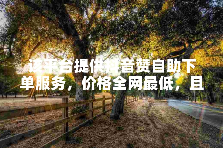 该平台提供抖音赞自助下单服务，价格全网最低，且支持双击点赞。