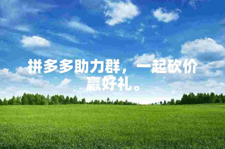 拼多多助力群，一起砍价赢好礼。