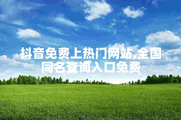 抖音免费上热门网站,全国同名查询入口免费