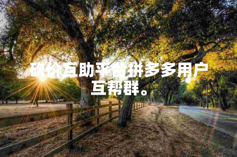 砍价互助平台拼多多用户互帮群。