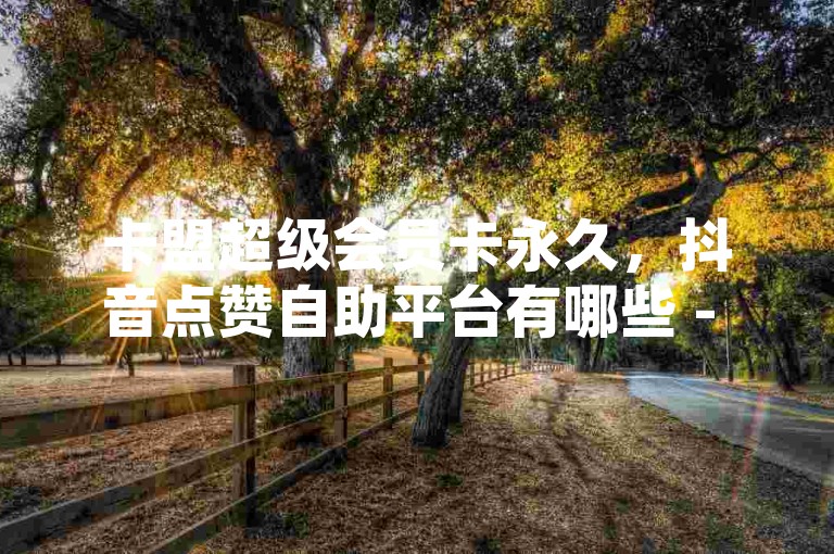 卡盟超级会员卡永久，抖音点赞自助平台有哪些 - 第一卡盟排行榜 - 抖音粉丝一百万0.01元小白龙马山肥大地房产装修网站热血重燃！