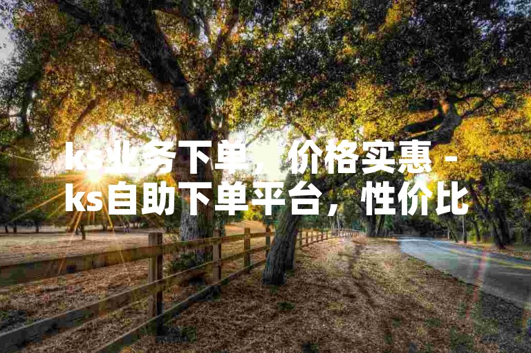 ks业务下单，价格实惠 - ks自助下单平台，性价比超高。