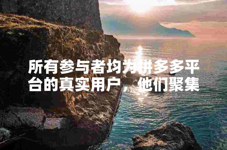 所有参与者均为拼多多平台的真实用户，他们聚集在拼多多互助网站上共同分享购物经验和优惠信息。