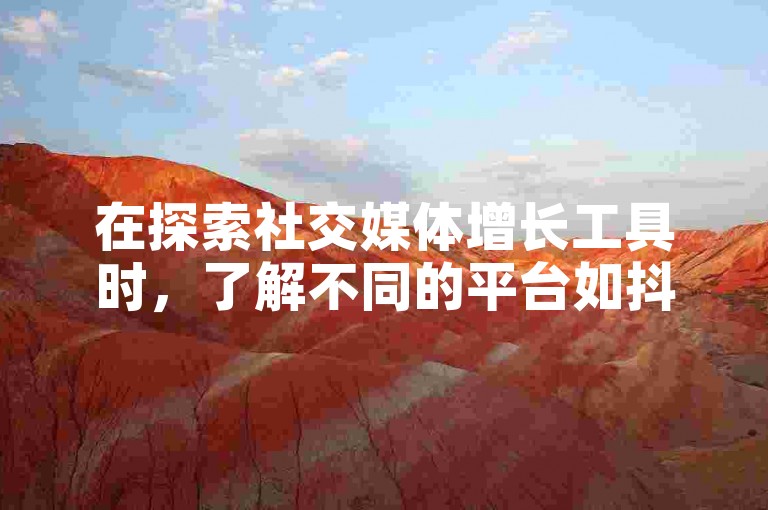 在探索社交媒体增长工具时，了解不同的平台如抖音、快手和拼多多提供的服务和功能是非常重要的。