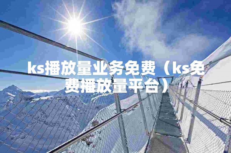 ks播放量业务免费（ks免费播放量平台）