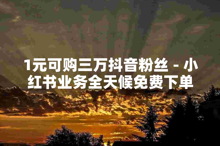 1元可购三万抖音粉丝 - 小红书业务全天候免费下单平台。