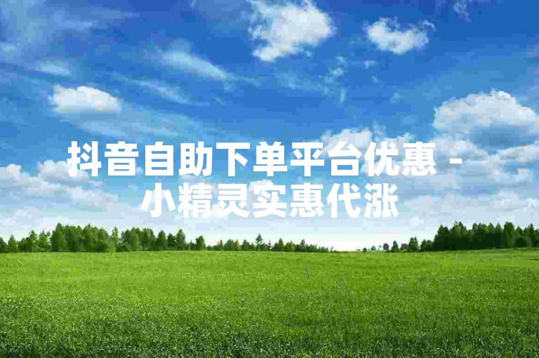 抖音自助下单平台优惠 - 小精灵实惠代涨