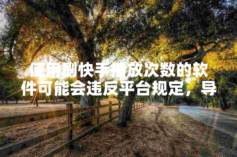 使用刷快手播放次数的软件可能会违反平台规定，导致账号被封禁或受到其他惩罚。建议通过发布优质内容、互动和合作等方式自然地增加粉丝数量。