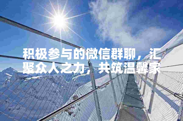 积极参与的微信群聊，汇聚众人之力，共筑温馨家园。