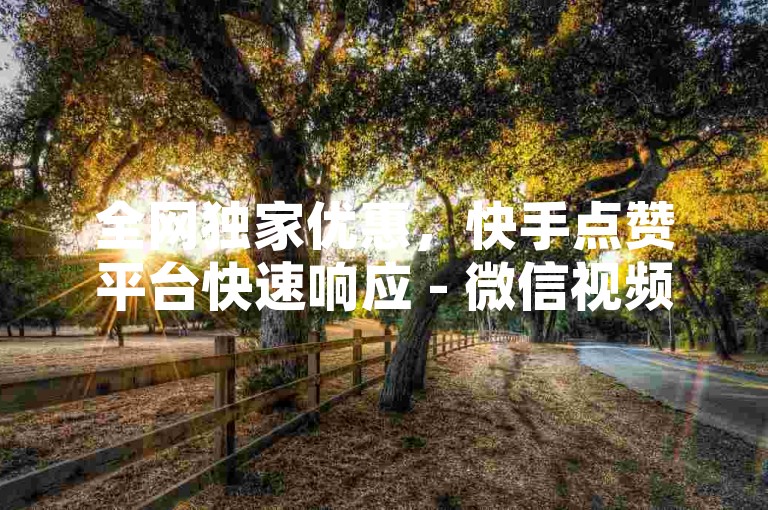 全网独家优惠，快手点赞平台快速响应 - 微信视频号推广链接 - 抖音主页赞自助服务2024年全新升级！