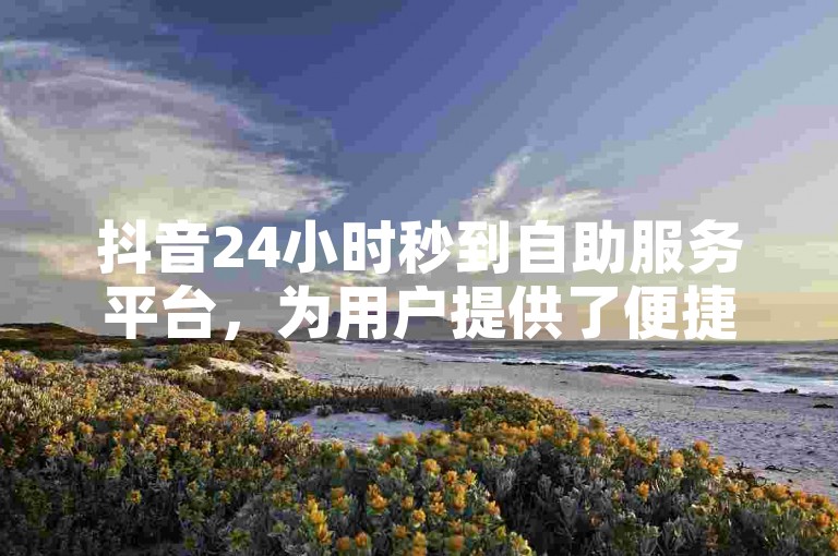 抖音24小时秒到自助服务平台，为用户提供了便捷的服务体验。