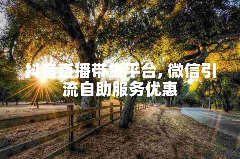 抖音直播带货平台, 微信引流自助服务优惠