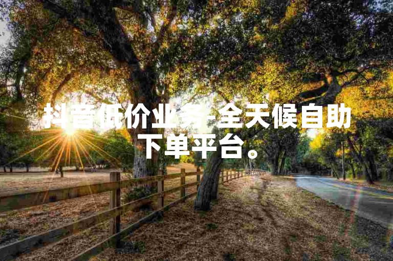 抖音低价业务-全天候自助下单平台。