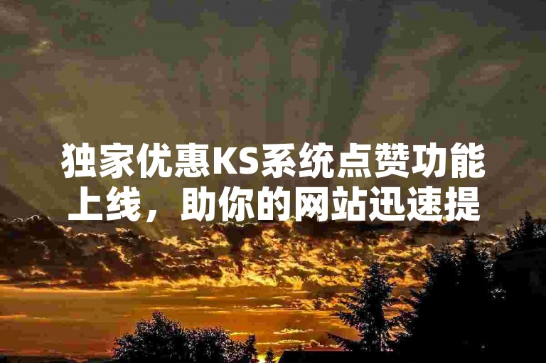 独家优惠KS系统点赞功能上线，助你的网站迅速提升人气！