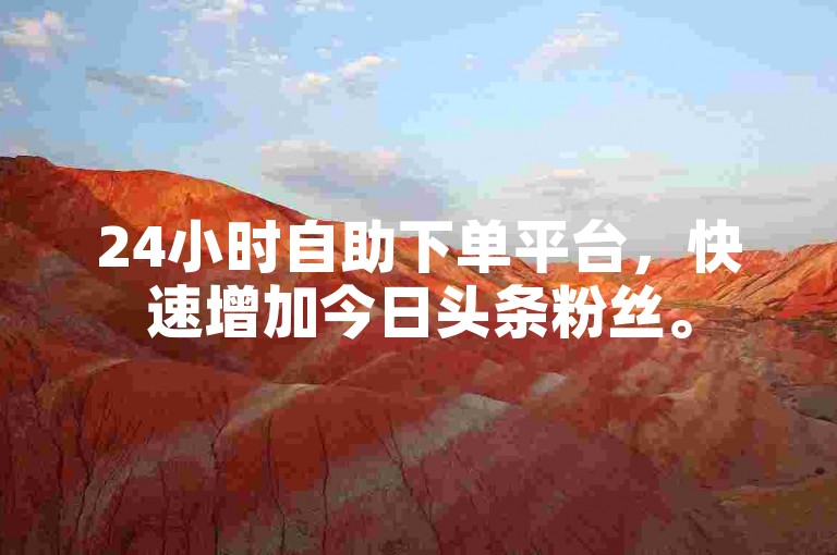 24小时自助下单平台，快速增加今日头条粉丝。