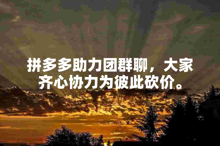 拼多多助力团群聊，大家齐心协力为彼此砍价。