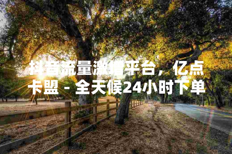 抖音流量激增平台，亿点卡盟 - 全天候24小时下单服务，网红助手App以微小投资带来巨大收益！