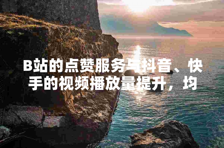 B站的点赞服务与抖音、快手的视频播放量提升，均是网络推广中的热门选择。