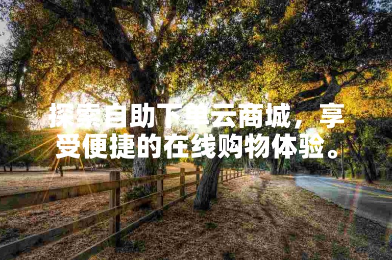 探索自助下单云商城，享受便捷的在线购物体验。