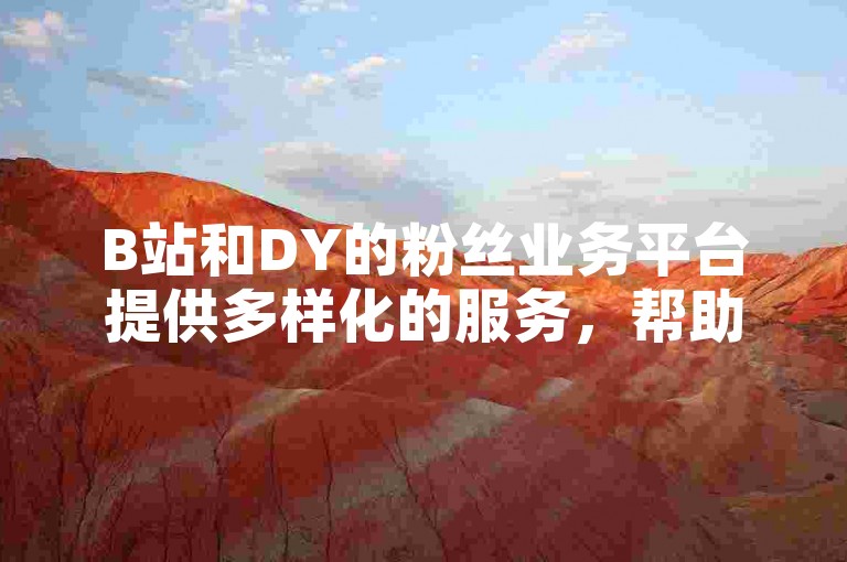 B站和DY的粉丝业务平台提供多样化的服务，帮助用户增加社交媒体影响力。