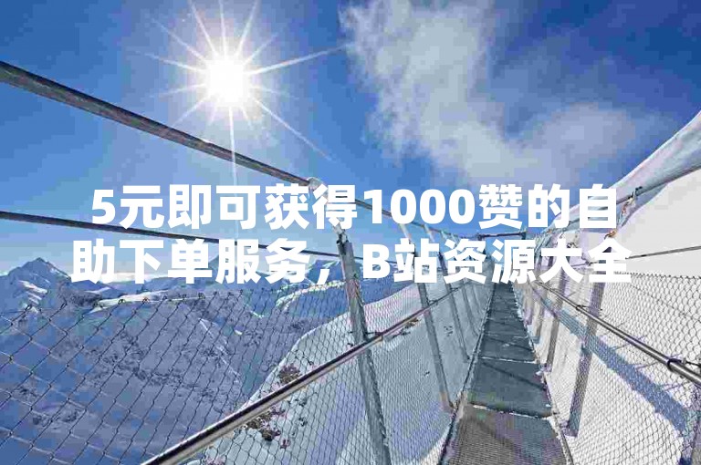 5元即可获得1000赞的自助下单服务，B站资源大全免费提供，无需任何费用。