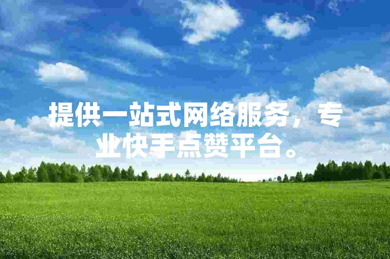 提供一站式网络服务，专业快手点赞平台。