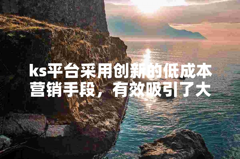 ks平台采用创新的低成本营销手段，有效吸引了大量粉丝的关注与支持。