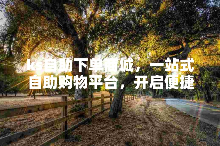 ks自助下单商城，一站式自助购物平台，开启便捷消费新篇章。
