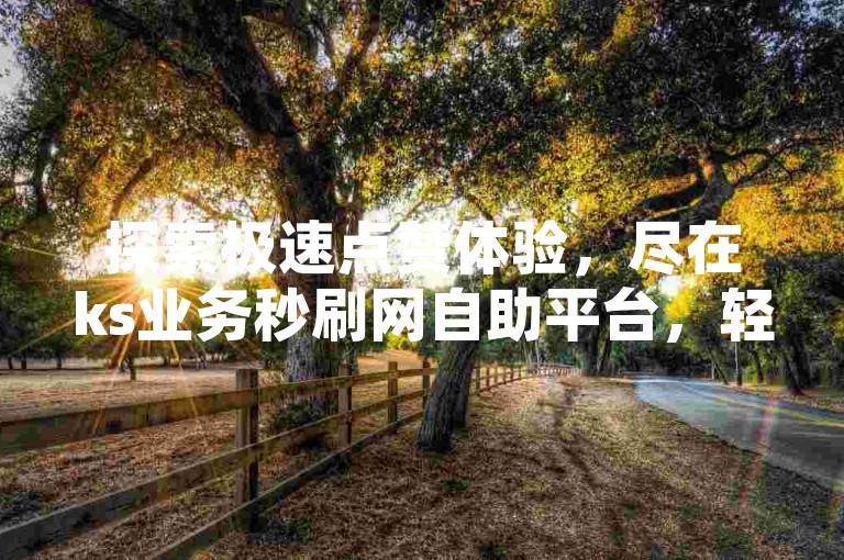 探索极速点赞体验，尽在ks业务秒刷网自助平台，轻松下单，瞬间获赞。