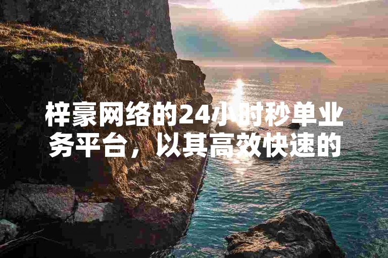 梓豪网络的24小时秒单业务平台，以其高效快速的下单体验和新人友好的服务而备受推崇。