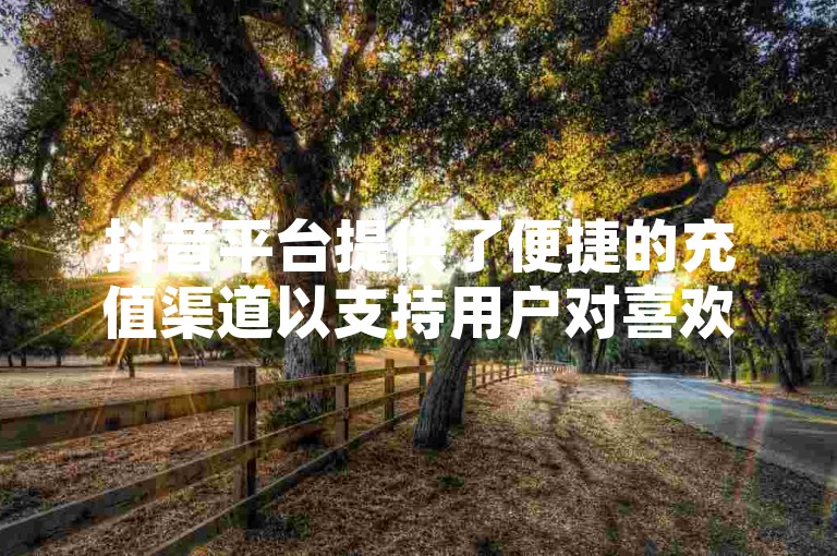 抖音平台提供了便捷的充值渠道以支持用户对喜欢的视频进行点赞。