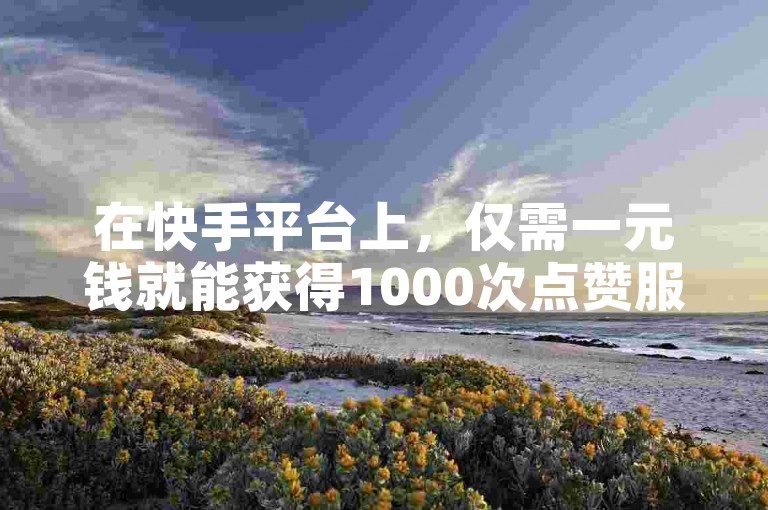 在快手平台上，仅需一元钱就能获得1000次点赞服务，同时提供B站业务点赞下单以及浏览量购买的便捷平台。