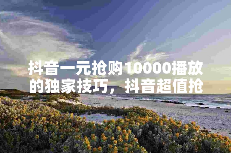 抖音一元抢购10000播放的独家技巧，抖音超值抢购，1元轻松赢得1万播放！2025必知