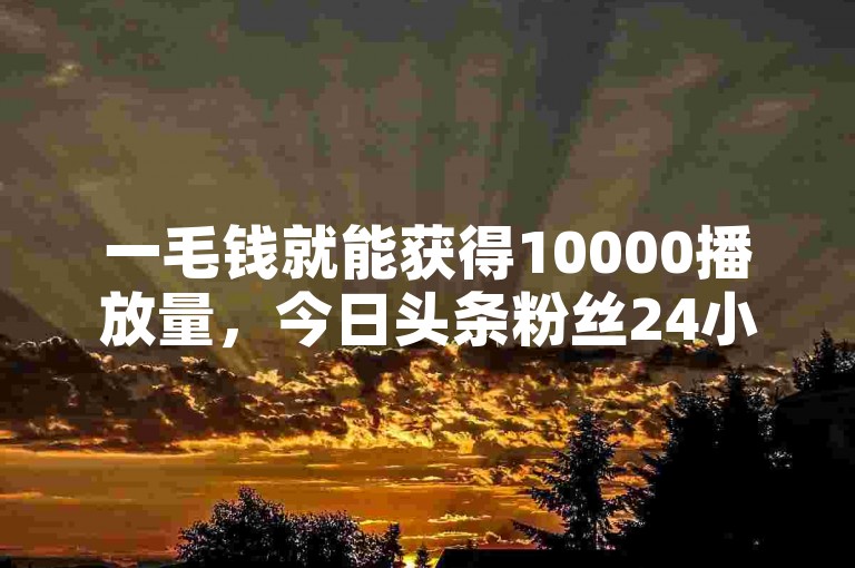 一毛钱就能获得10000播放量，今日头条粉丝24小时下单，尽在头条自助业务网。