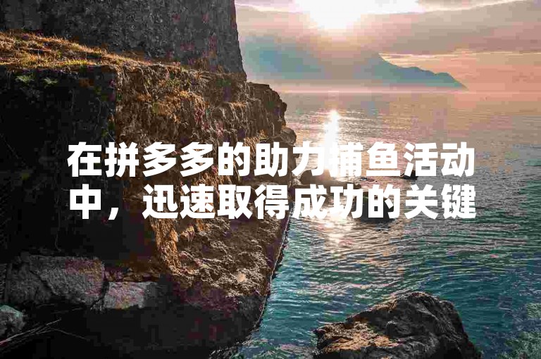 在拼多多的助力捕鱼活动中，迅速取得成功的关键在于积极邀请好友参与并利用平台提供的各类加速道具。