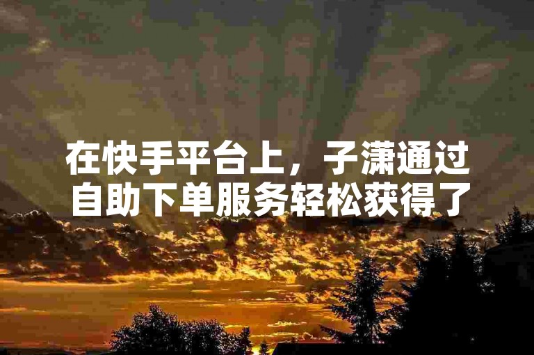 在快手平台上，子潇通过自助下单服务轻松获得了点赞和关注。