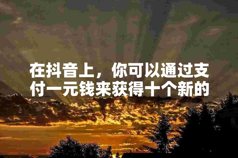 在抖音上，你可以通过支付一元钱来获得十个新的粉丝。