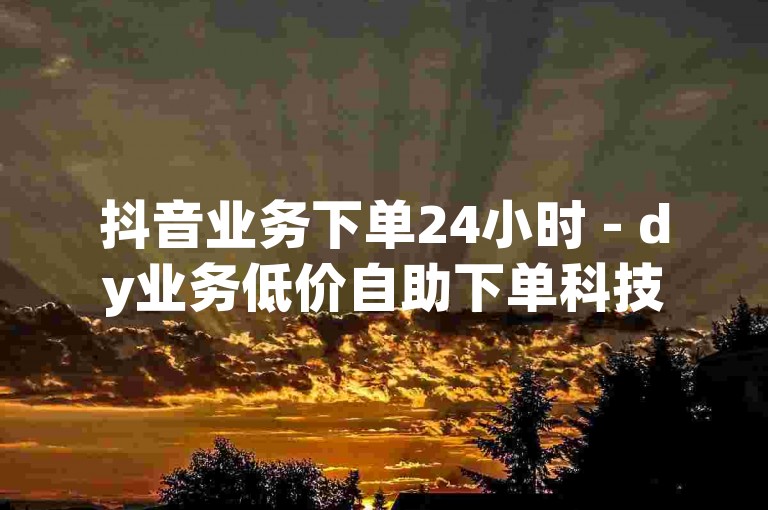 抖音业务下单24小时 - dy业务低价自助下单科技