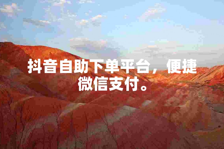 抖音自助下单平台，便捷微信支付。