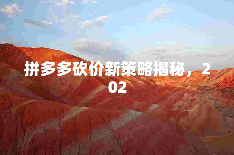 拼多多砍价新策略揭秘，2025年引领一元十刀的砍价革命。