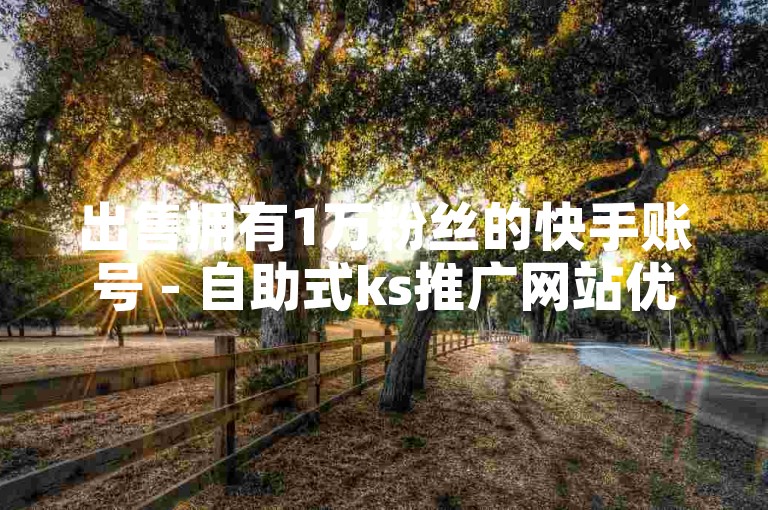 出售拥有1万粉丝的快手账号 - 自助式ks推广网站优惠